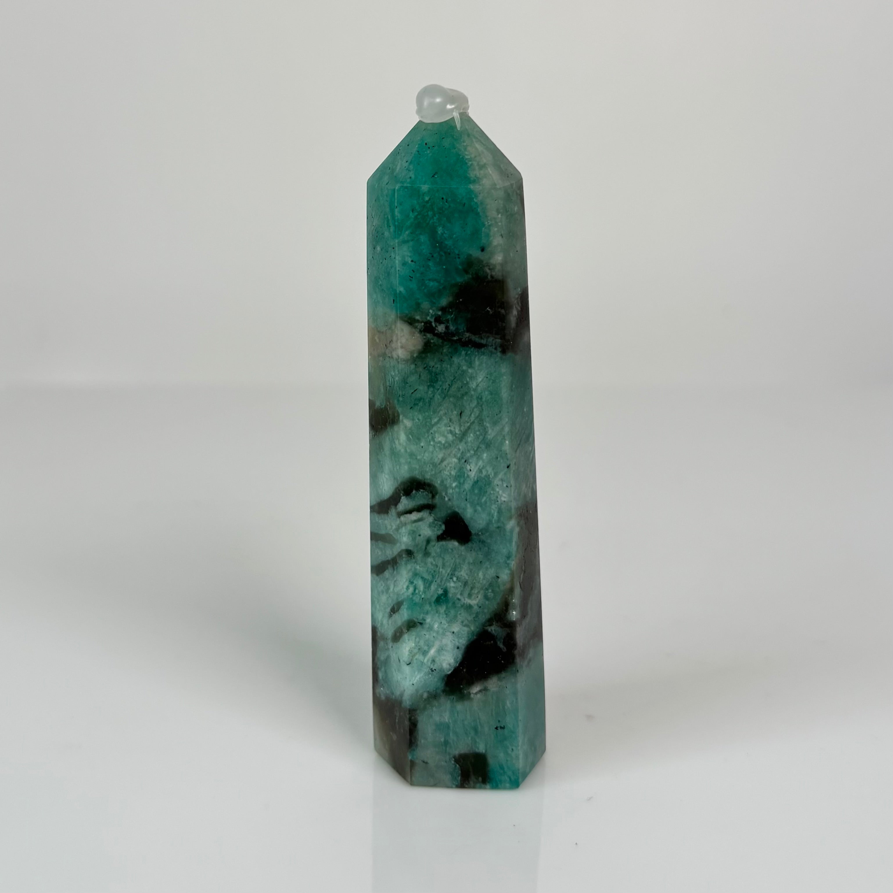 Amazonite and smokey quartz tower