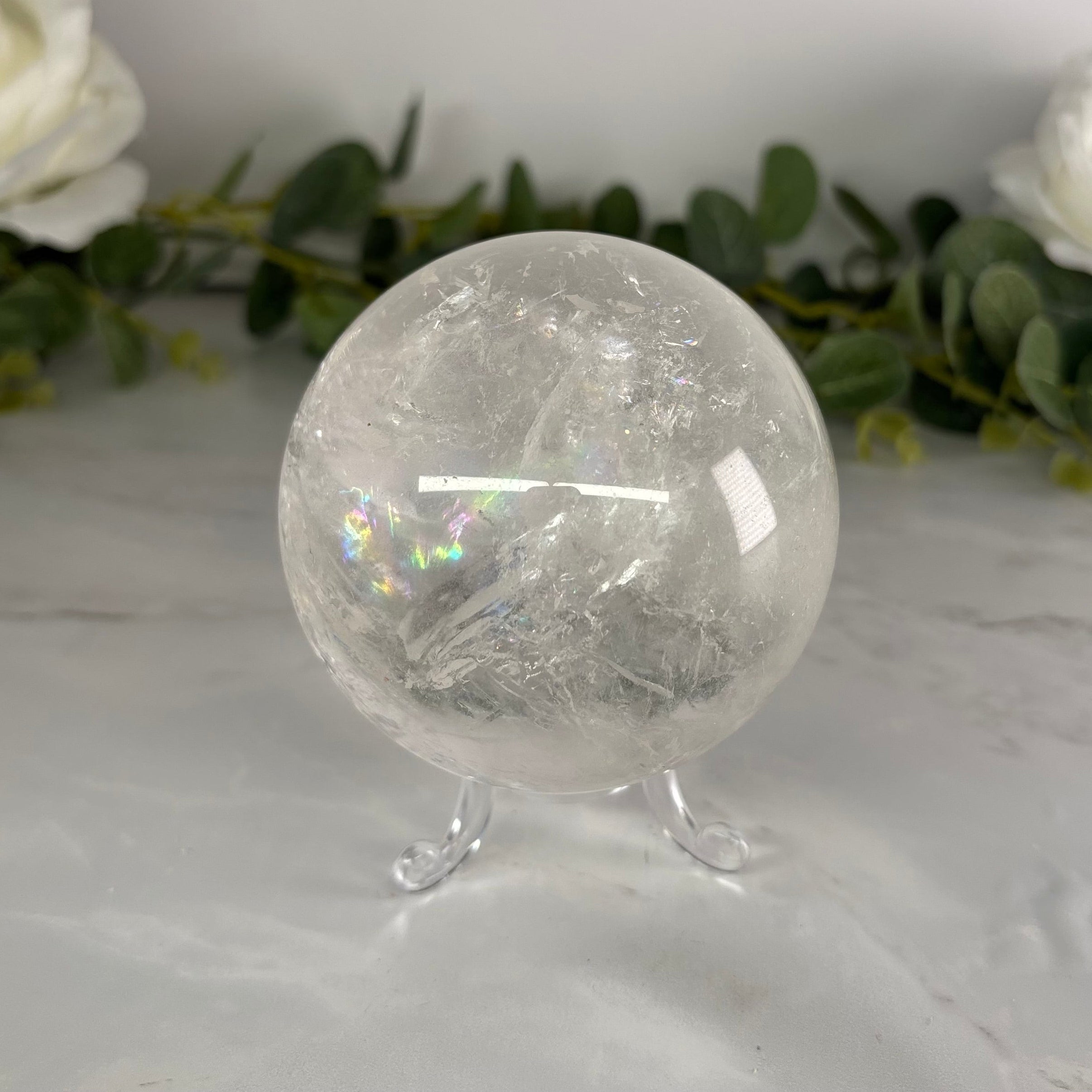 Clear quartz sphere