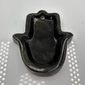Silver obsidian hand dish