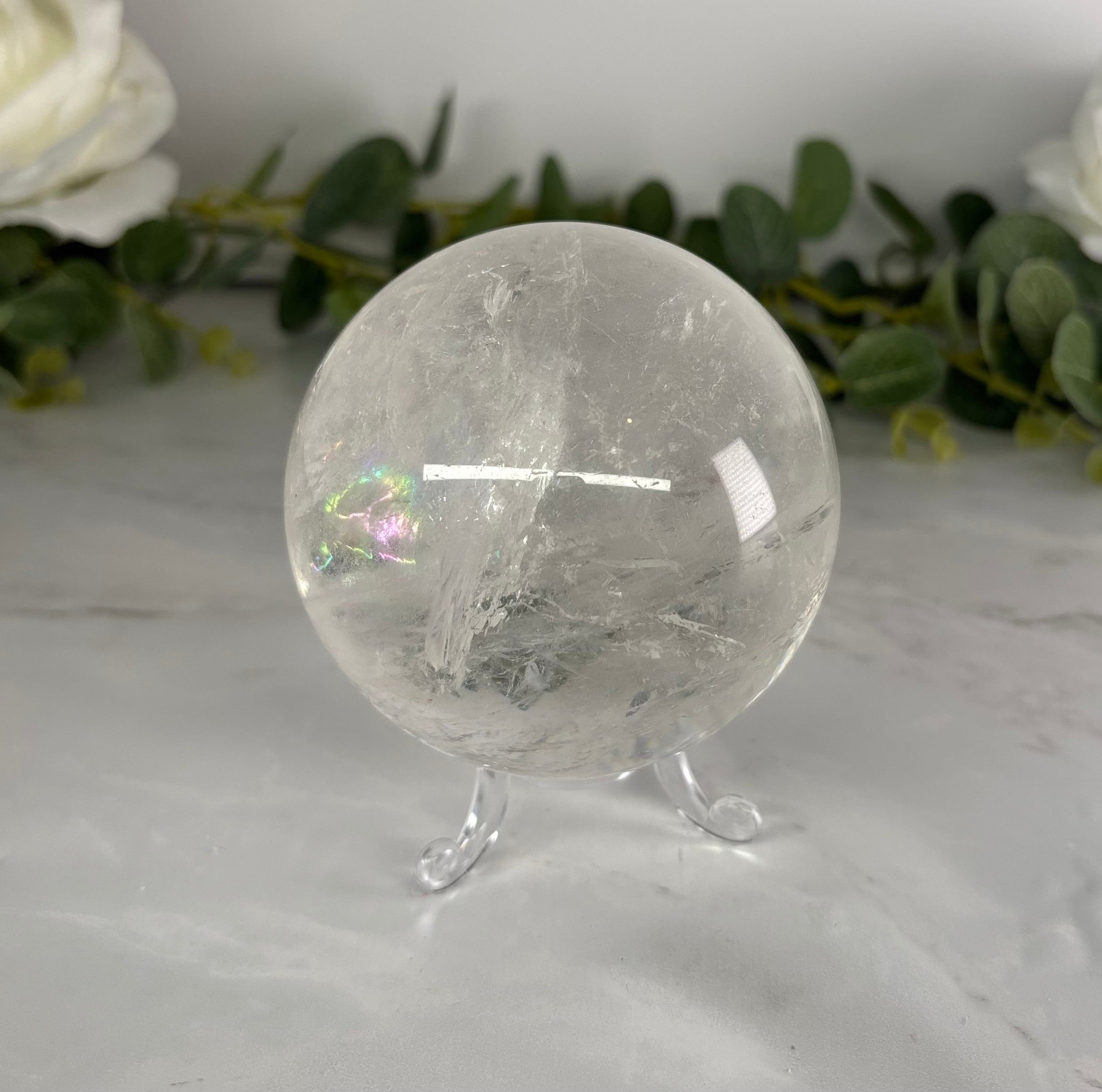 Clear quartz sphere