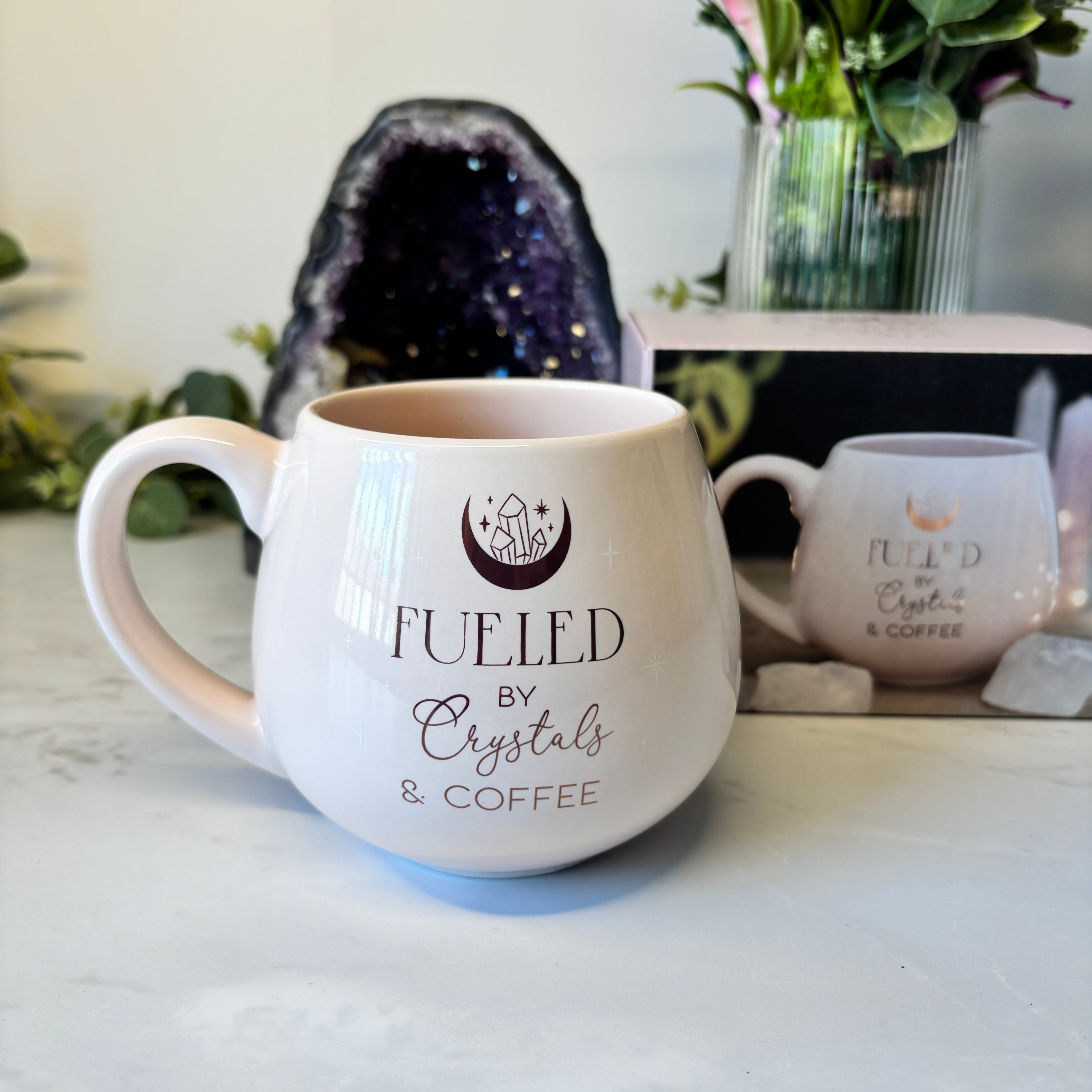 Fueled by crystals and coffee mug