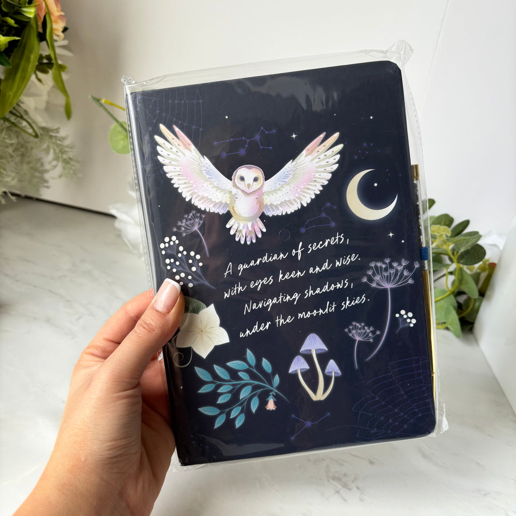 Guardian owl notebook and sodalite pen