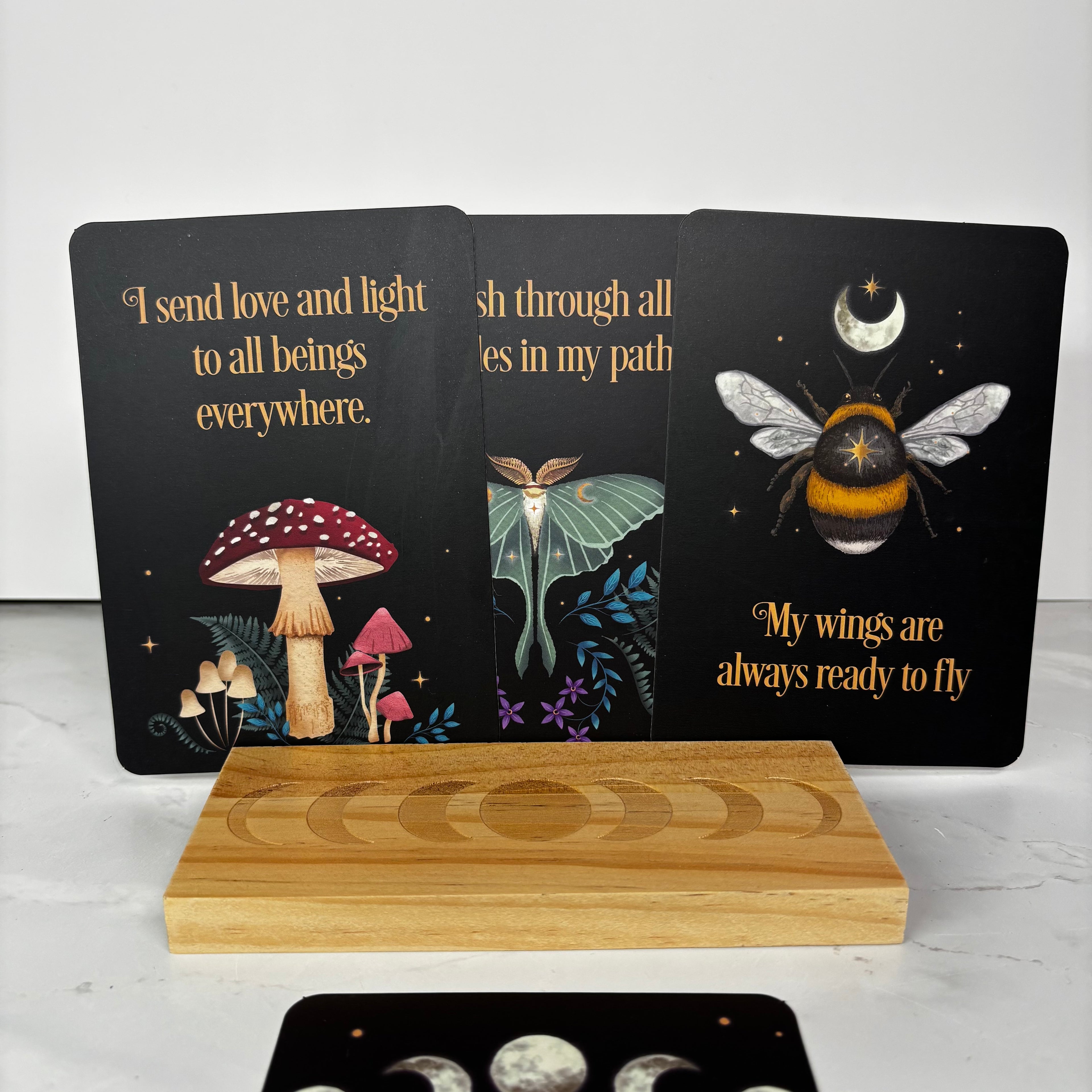 Enchanted forest affirmation cards and stand