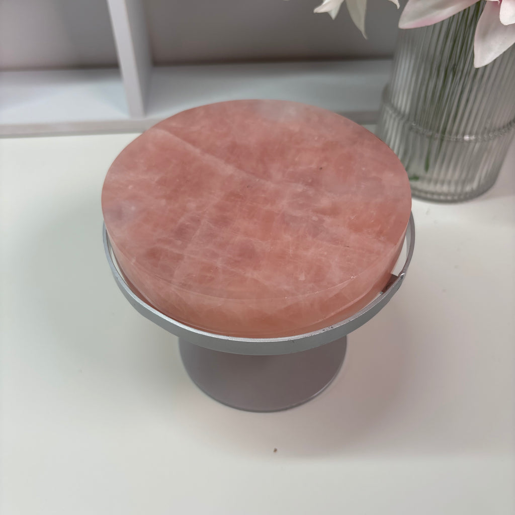 Rose quartz rotating table
