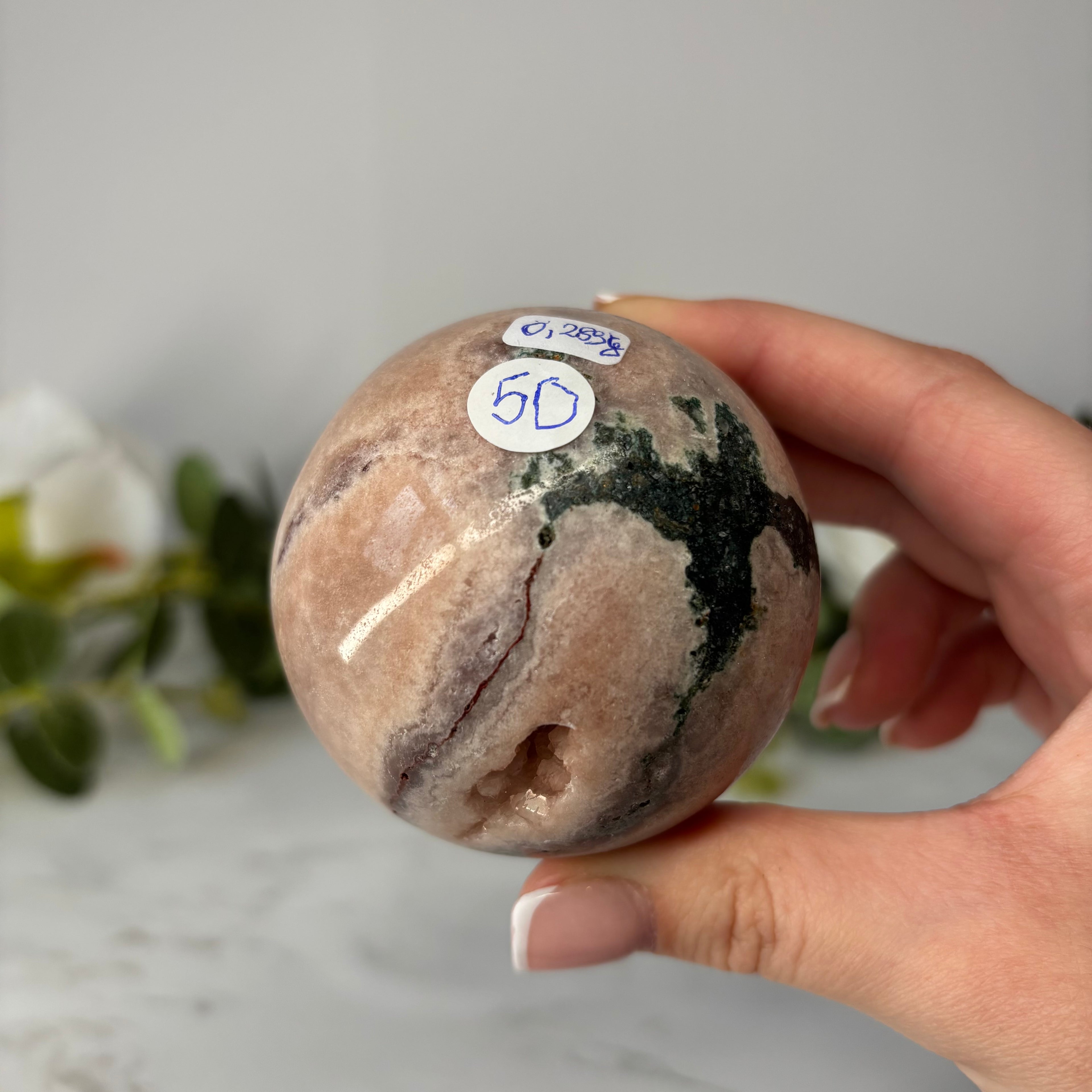 Pink amethyst sphere