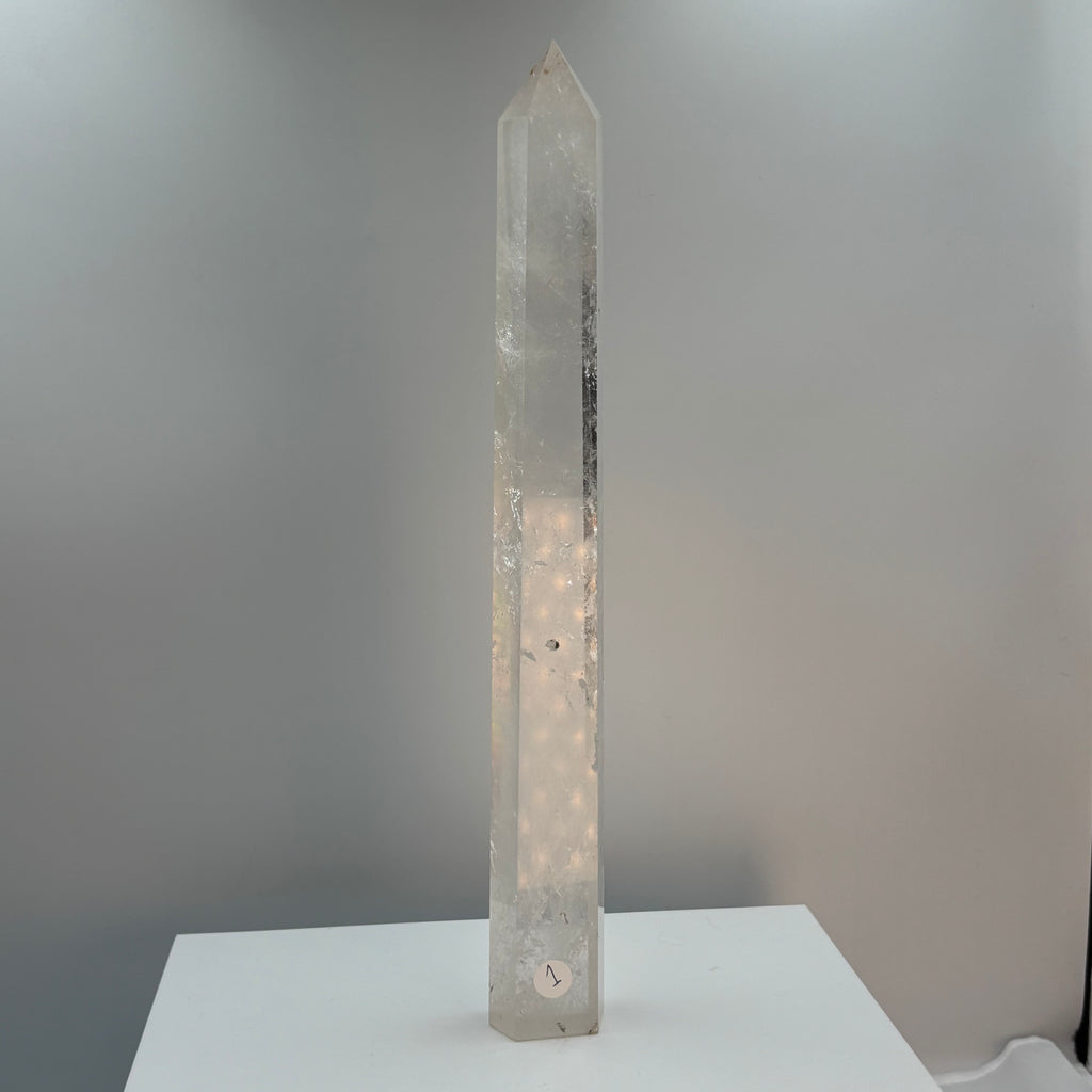 Clear quartz tower
