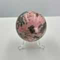 Rhodonite and Green tourmaline sphere