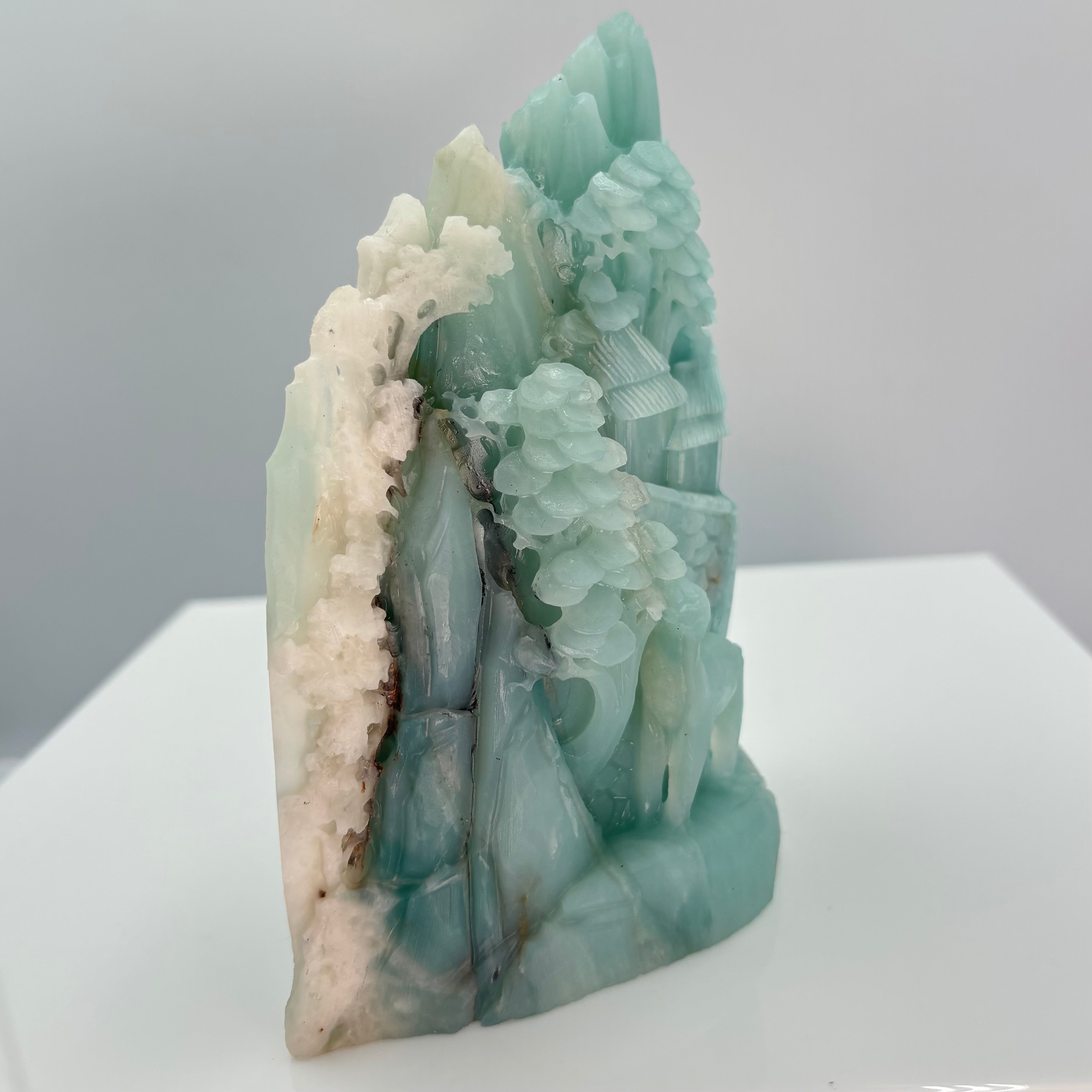 Amazonite landscape carving