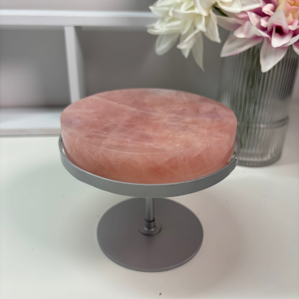 Rose quartz rotating table