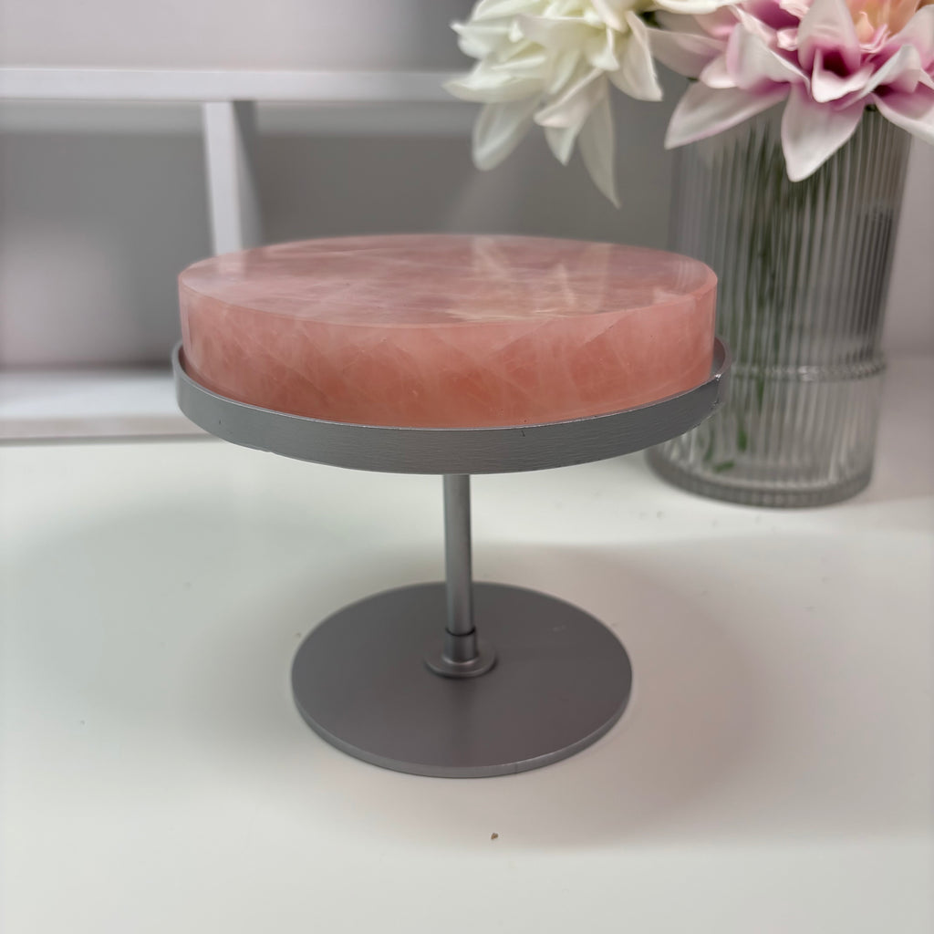 Rose quartz rotating table