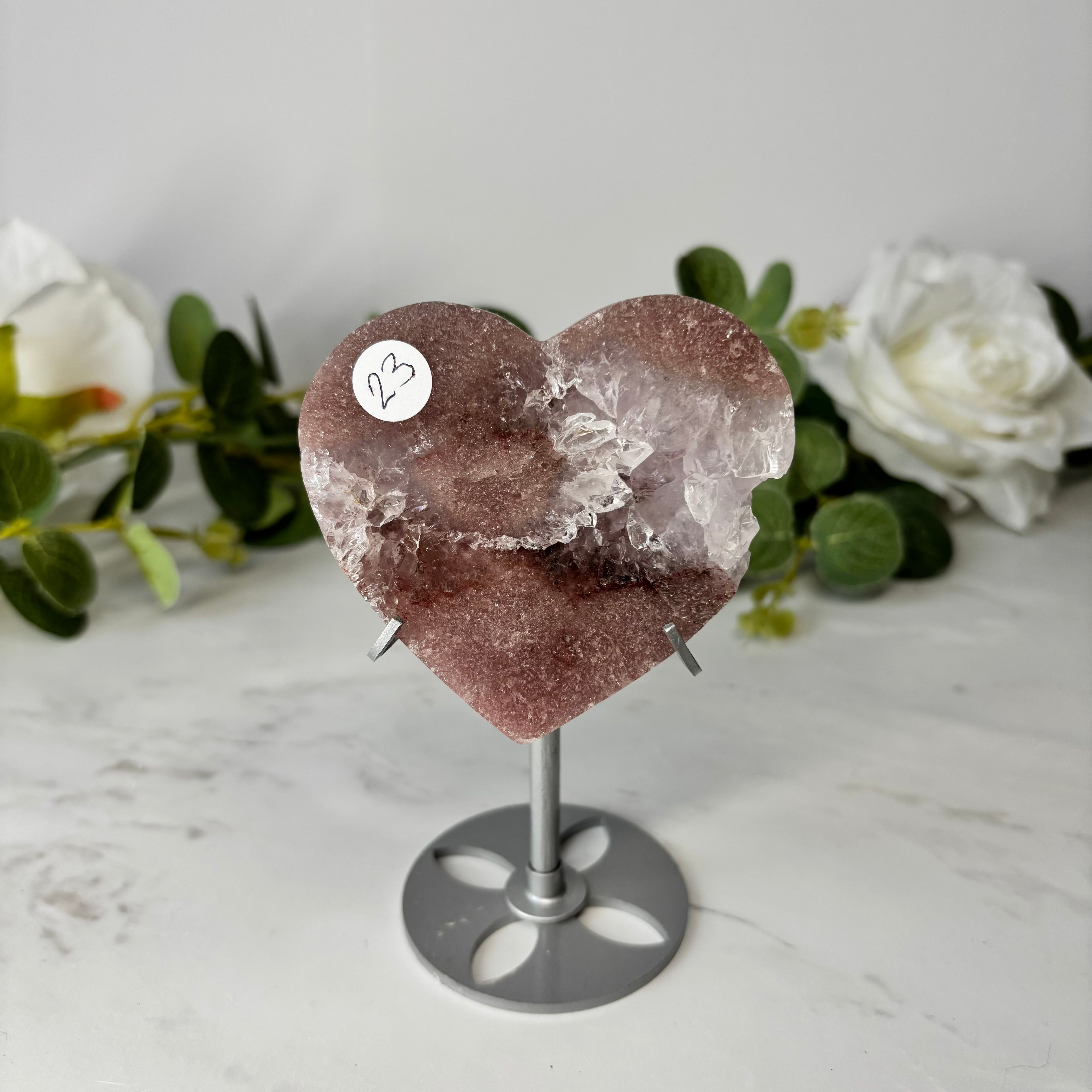 Pink amethyst heart