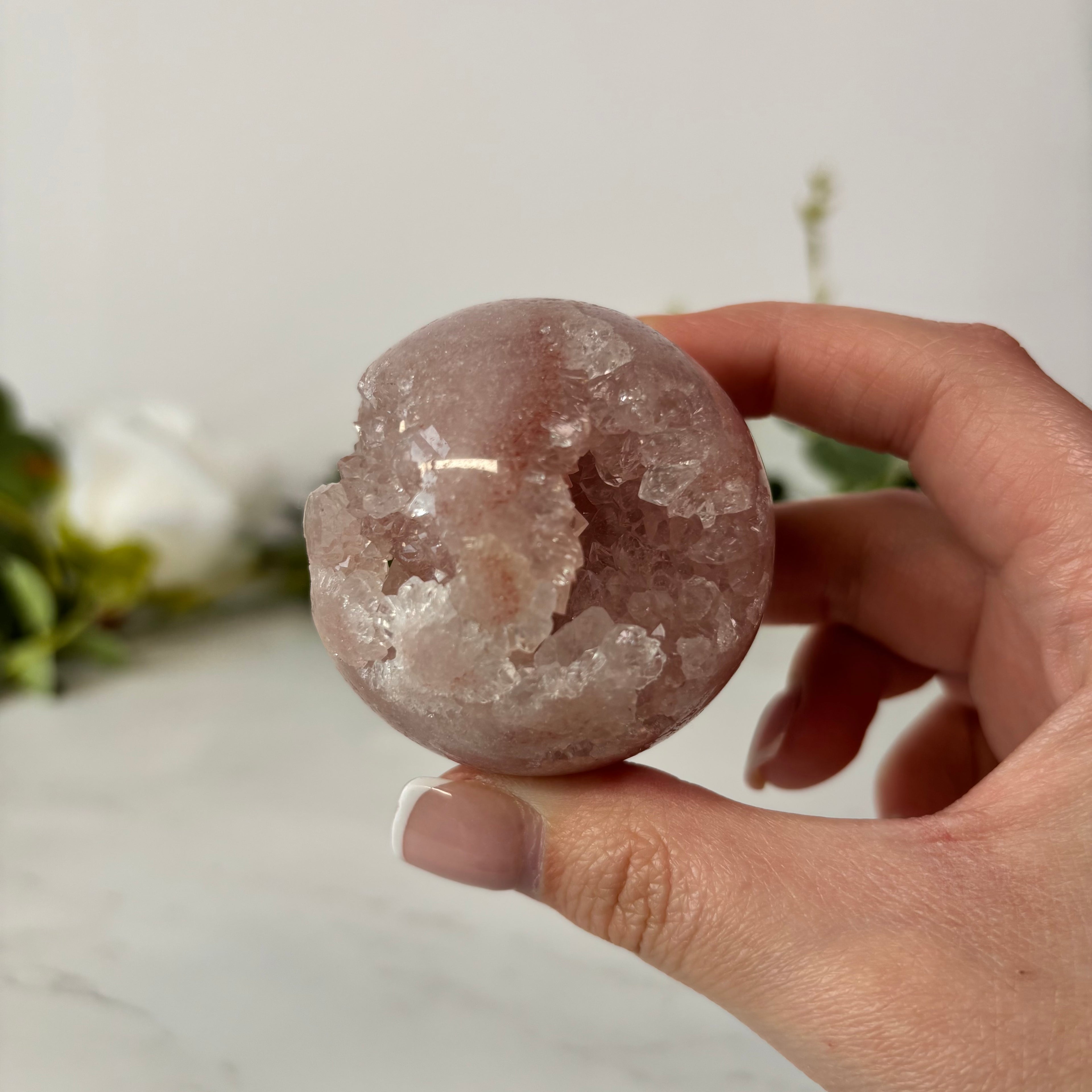 Pink amethyst sphere
